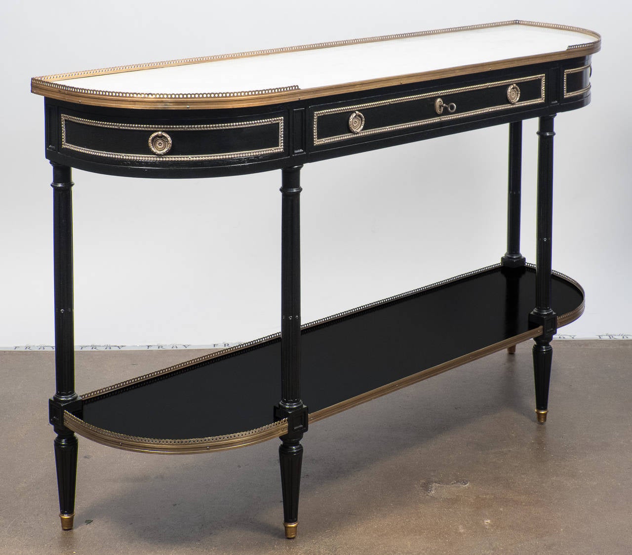 Ebonized Fine Louis XVI Maison Jansen Style Console Table