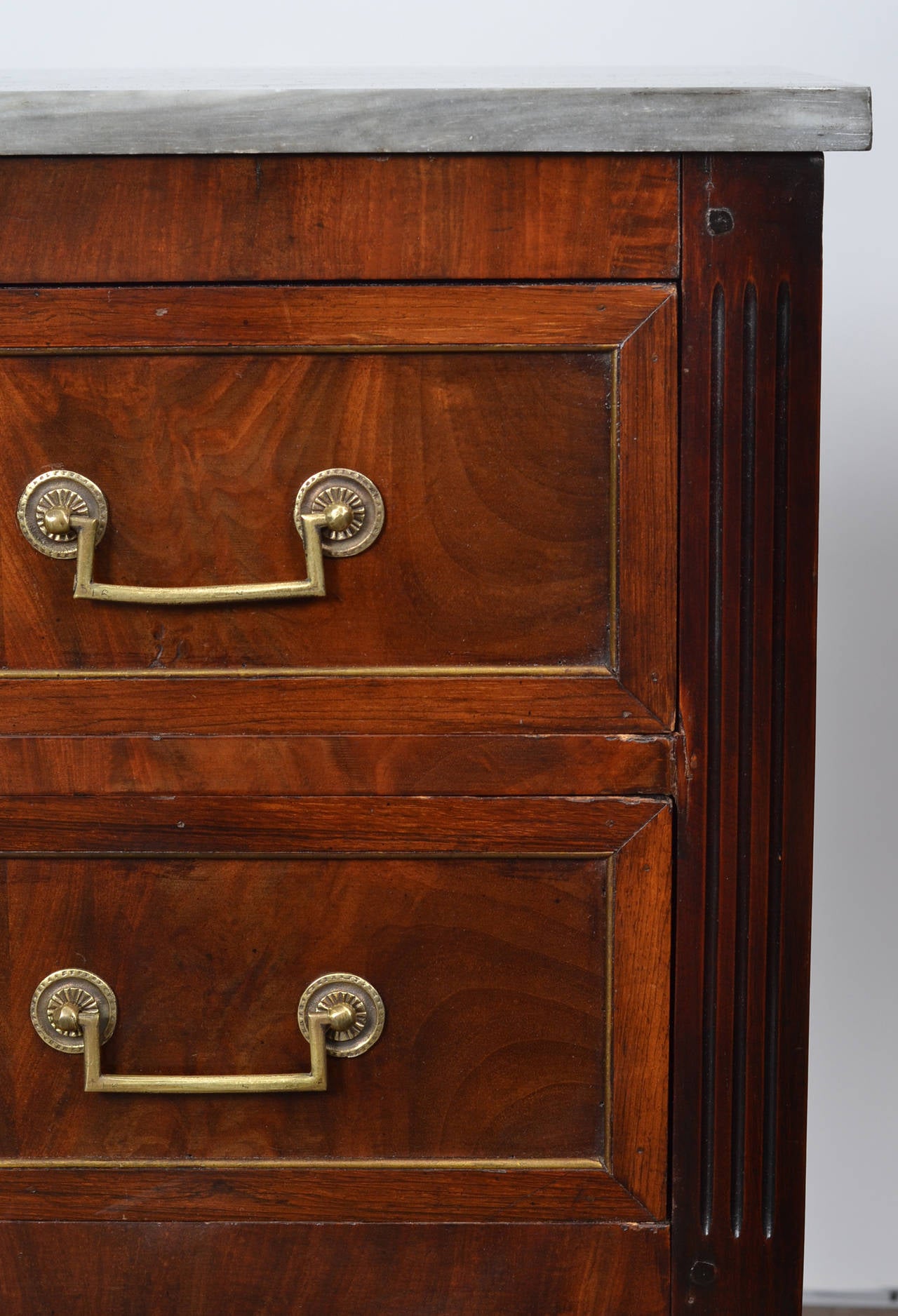 Louis XVI Marble-Top Mahogany Chest of Drawers 1