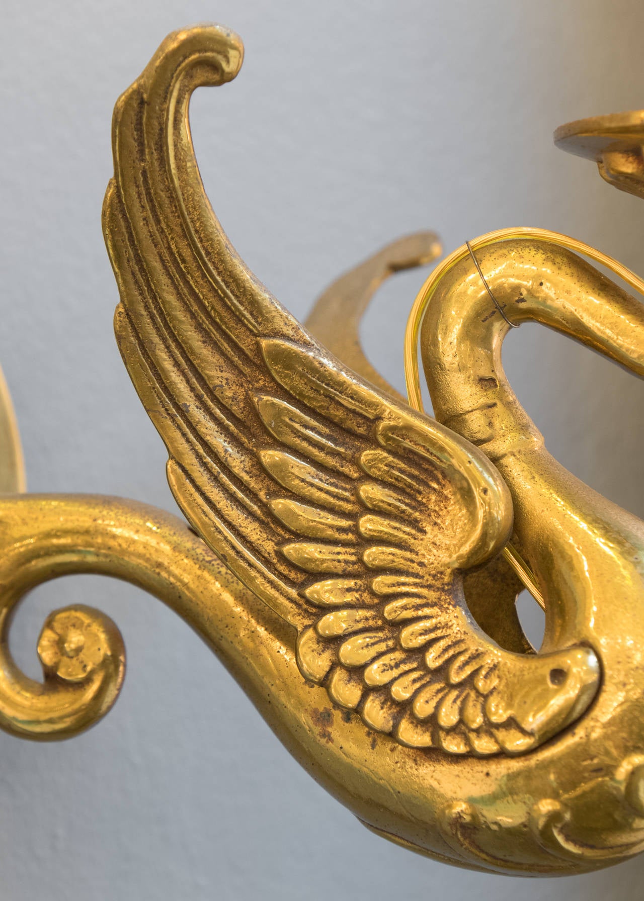 Magnificent Empire Bronze Swan Wall Sconces 2