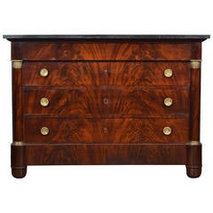 French Empire Flamed Mahogany Chest of Drawers
