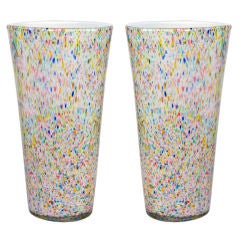 Pair of Cenedese Glass Murano Vases