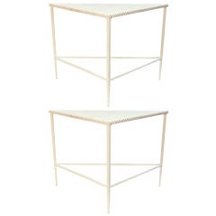 Pair of French  Triangular Side Tables by Mategot
