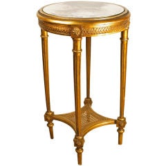 French Antique Gold-Leafed Louis XVI Style Side Table