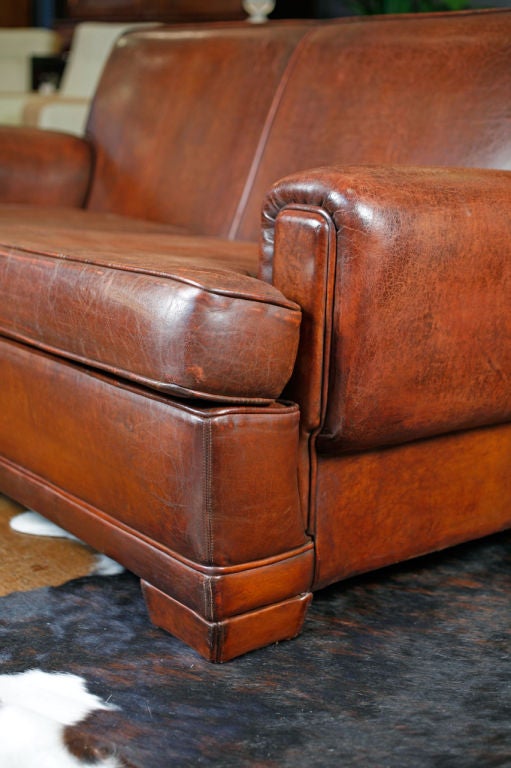 French Vintage Leather Sofa 1