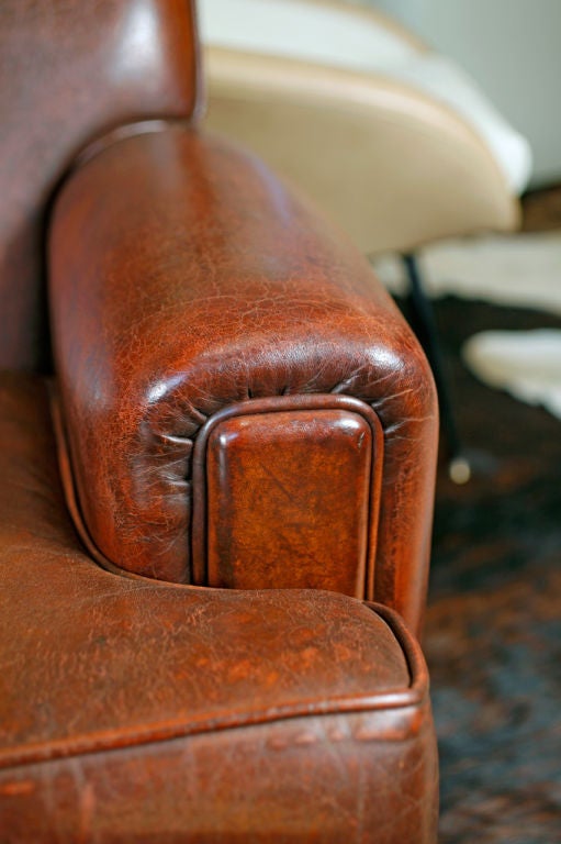 French Vintage Leather Sofa 2