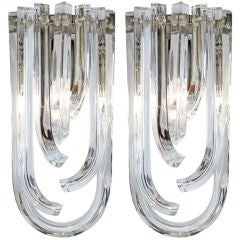 Pair of Vintage Murano Glass Sconces by Venini