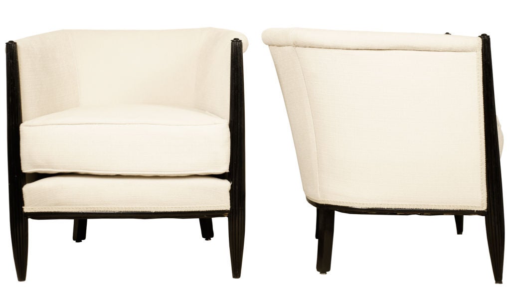 French Pair of Neoclassic Art Deco Bergères
