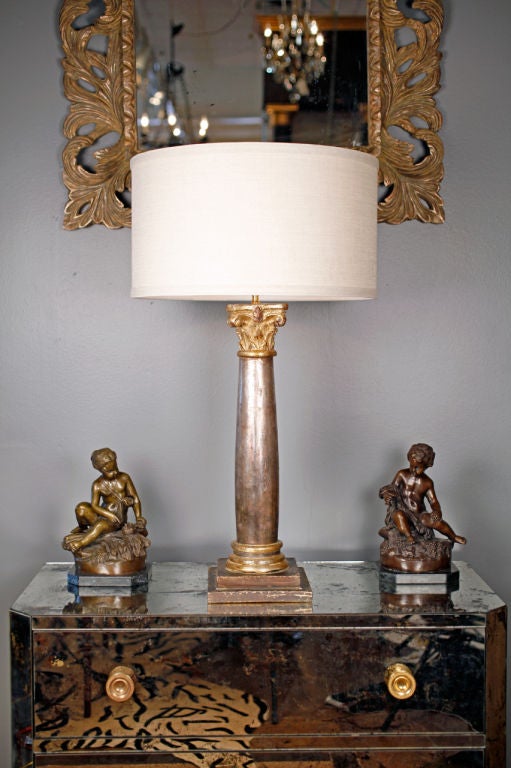 Pair of Silver and Gold Leafed Lamps