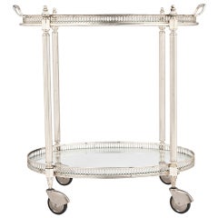 French Vintage Silver Plated Brass Tray Table