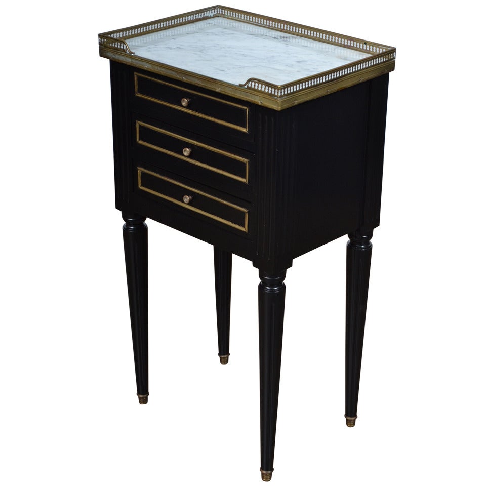 French Louis XVI Ebonized Side Table