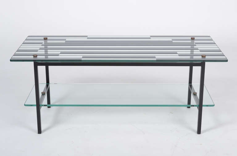 French Modernist Glass Coffee Table by Paul Geoffroy