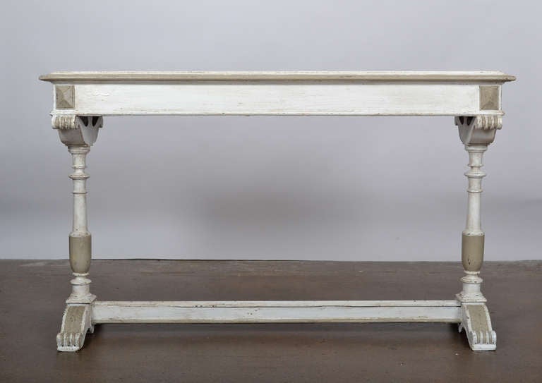 French Renaissance Painted Console Table In Good Condition In Austin, TX
