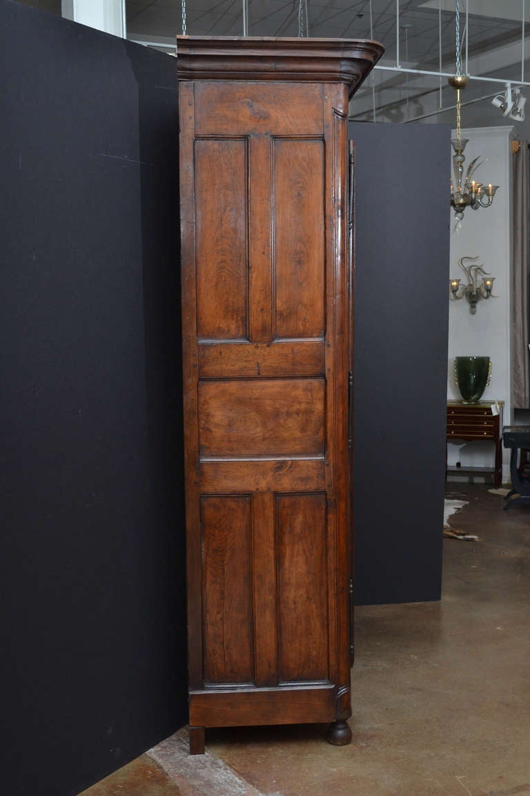 18th Century and Earlier Early 18th Century French Hand-Carved Walnut Armoire from Lyon