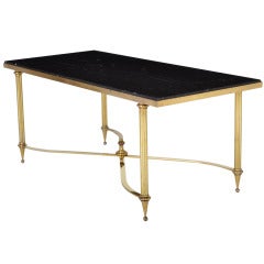 Vintage Marble Top Brass Coffee Table