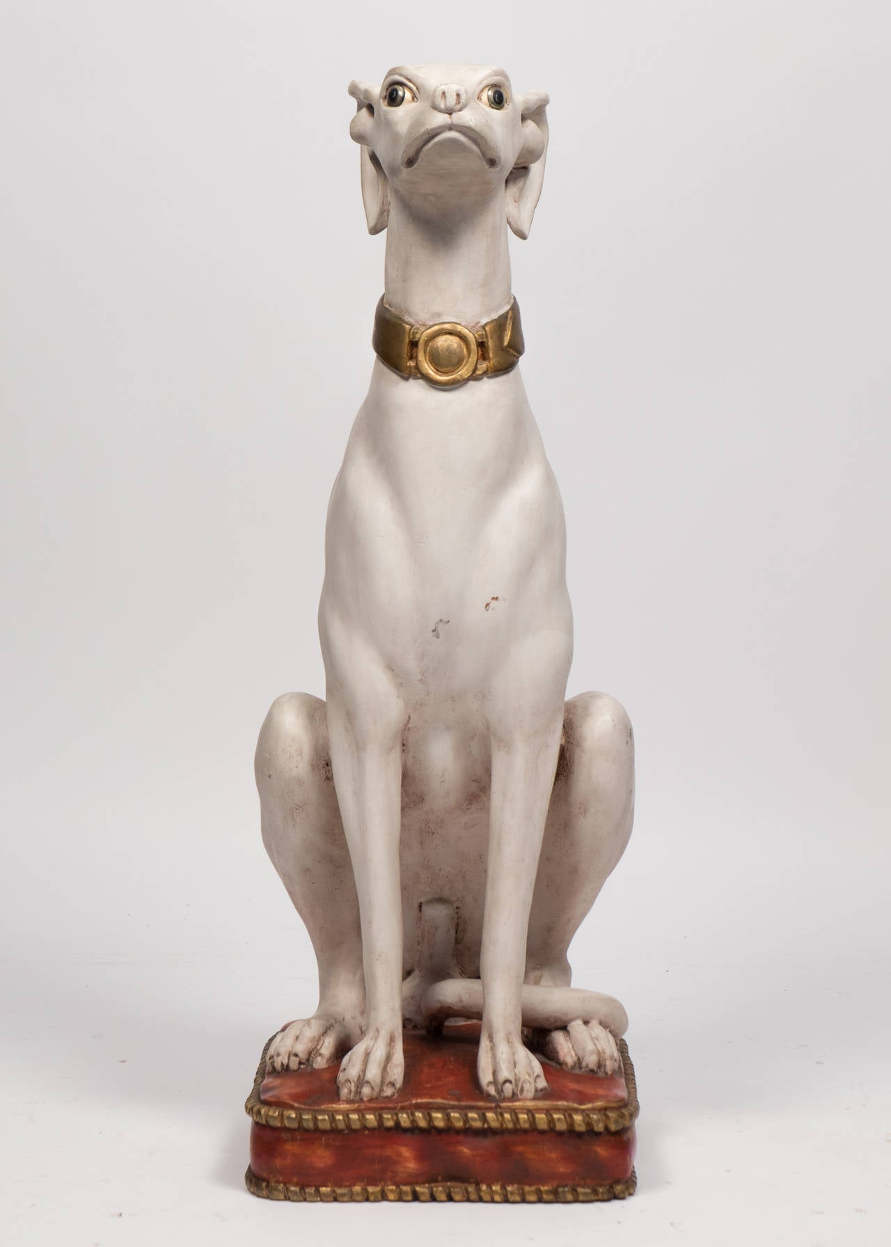 Italian Vintage Dog Statues at 1stDibs large ceramic dog statue for
