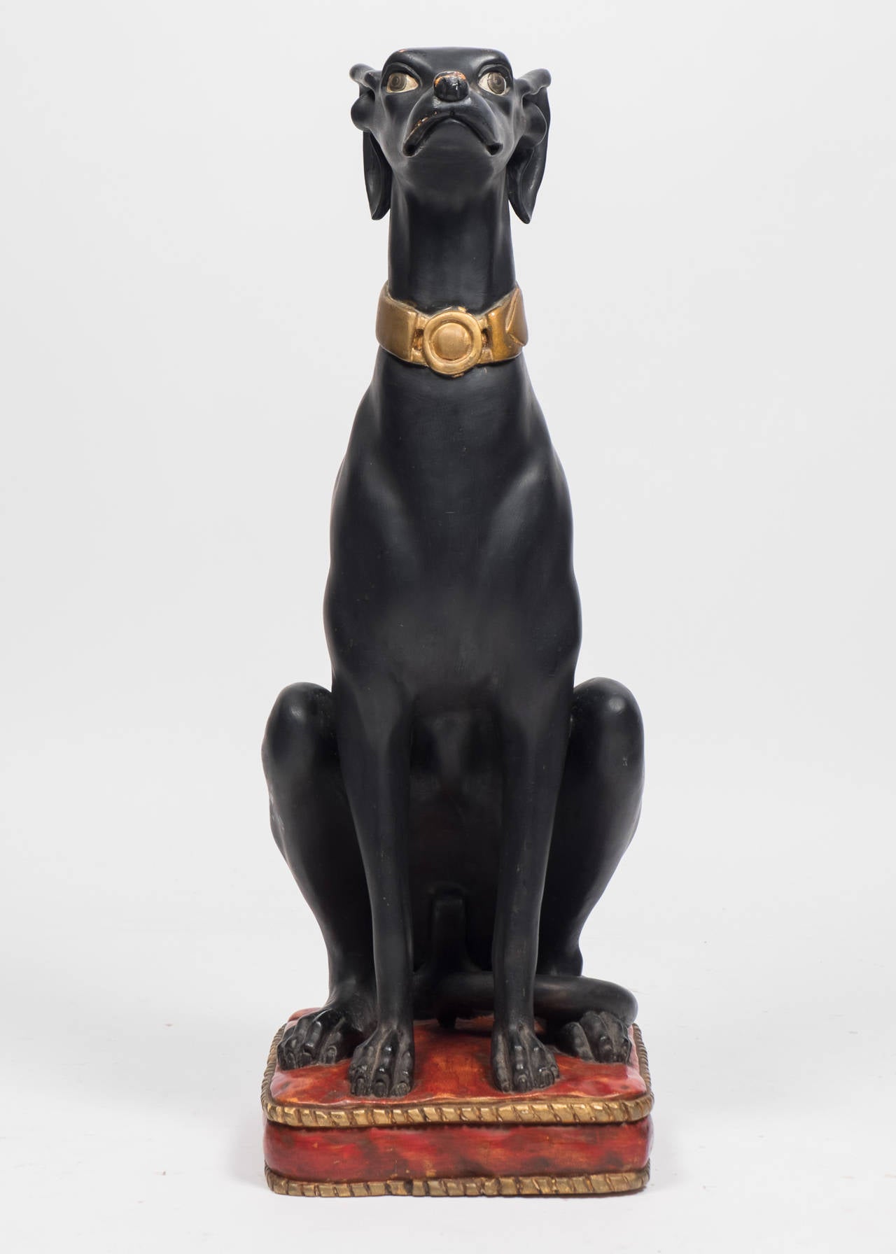 Italian Vintage Dog Statues at 1stDibs large ceramic dog statue for