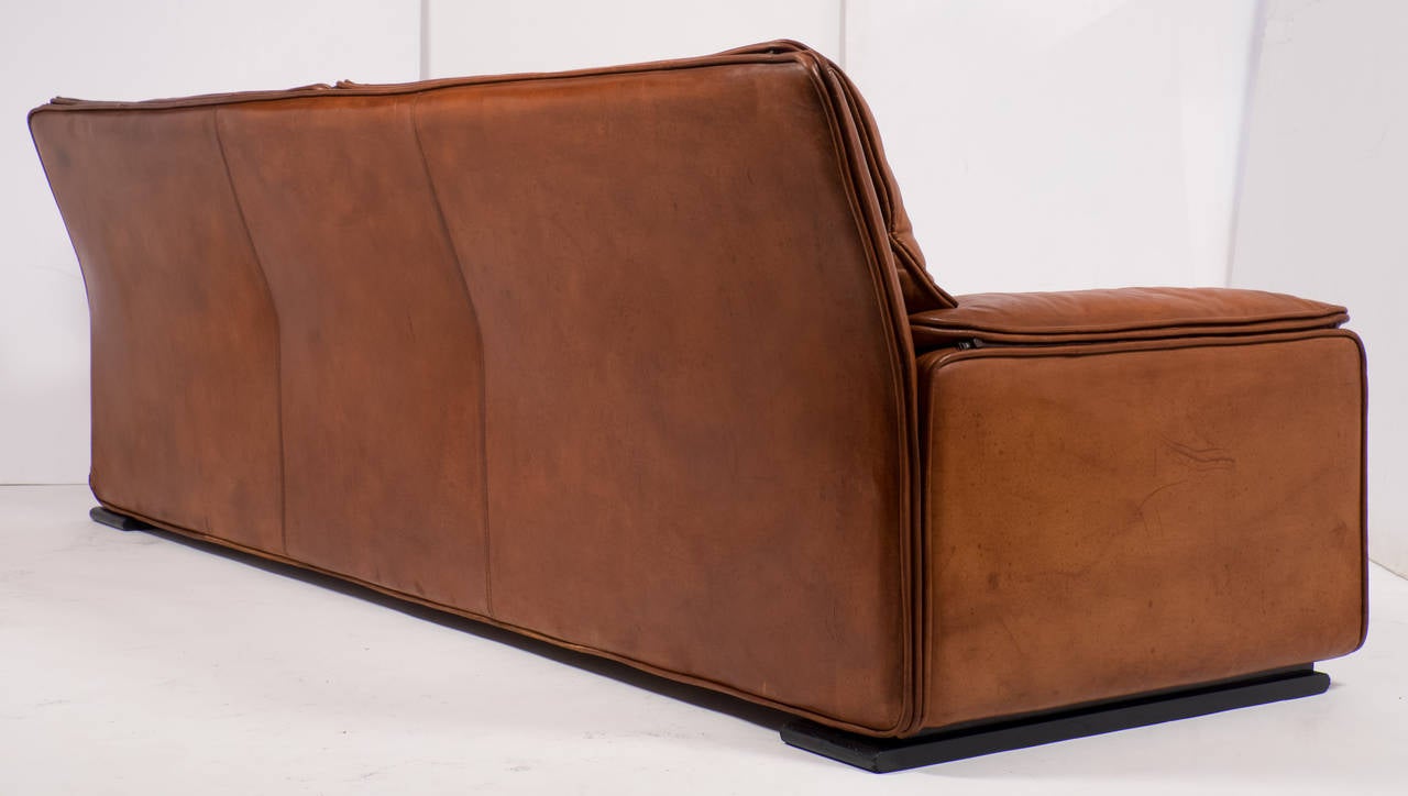 Mid-Century Modern Superb Italian Vintage Leather Sofa by Ferrucio Brunati