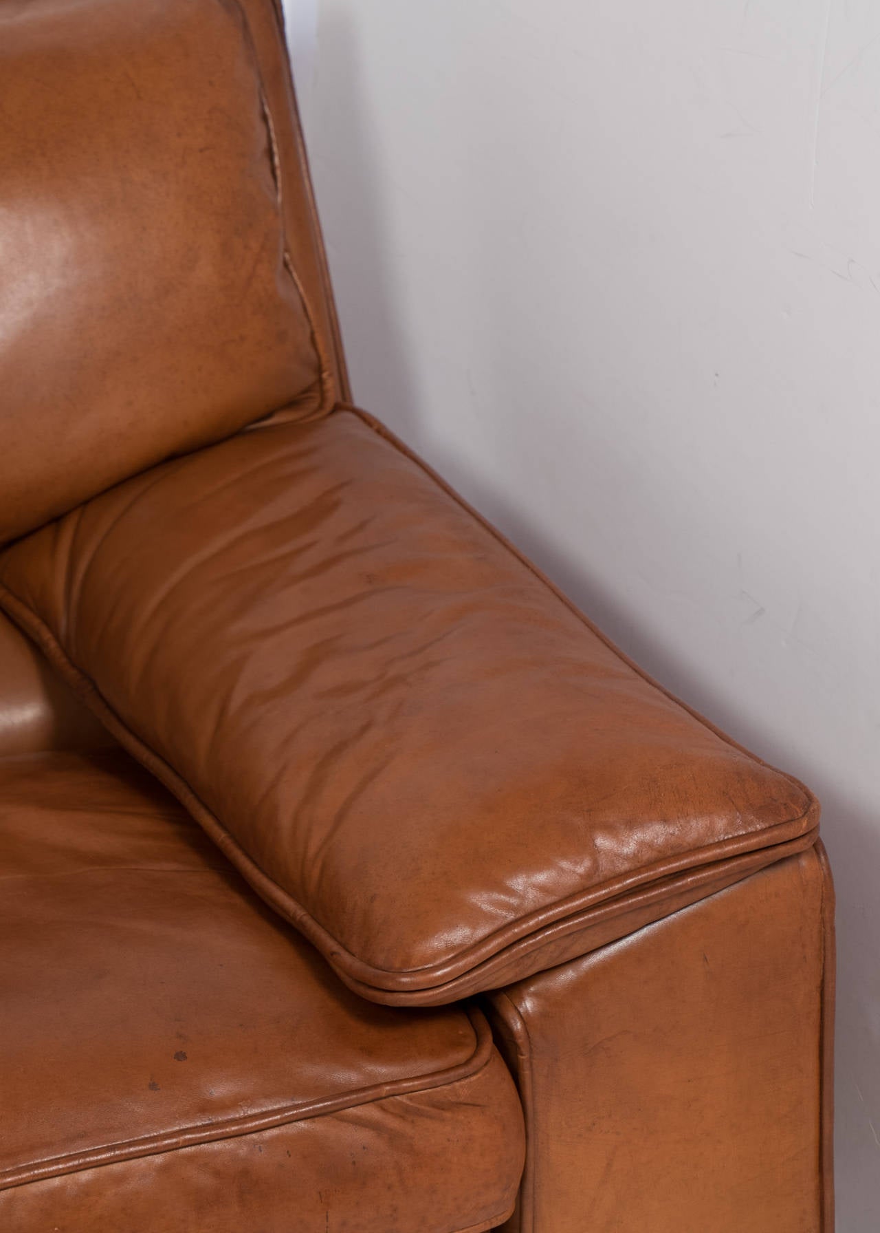 20th Century Superb Italian Vintage Leather Sofa by Ferrucio Brunati