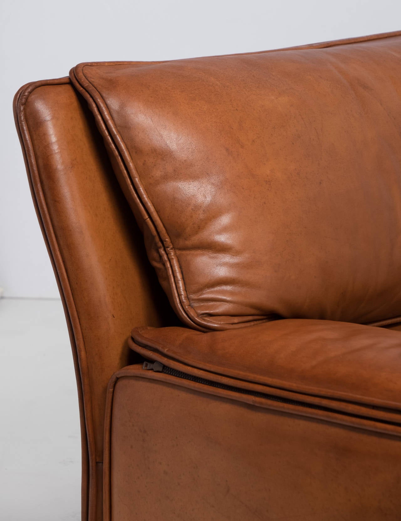 Superb Italian Vintage Leather Sofa by Ferrucio Brunati In Good Condition In Austin, TX