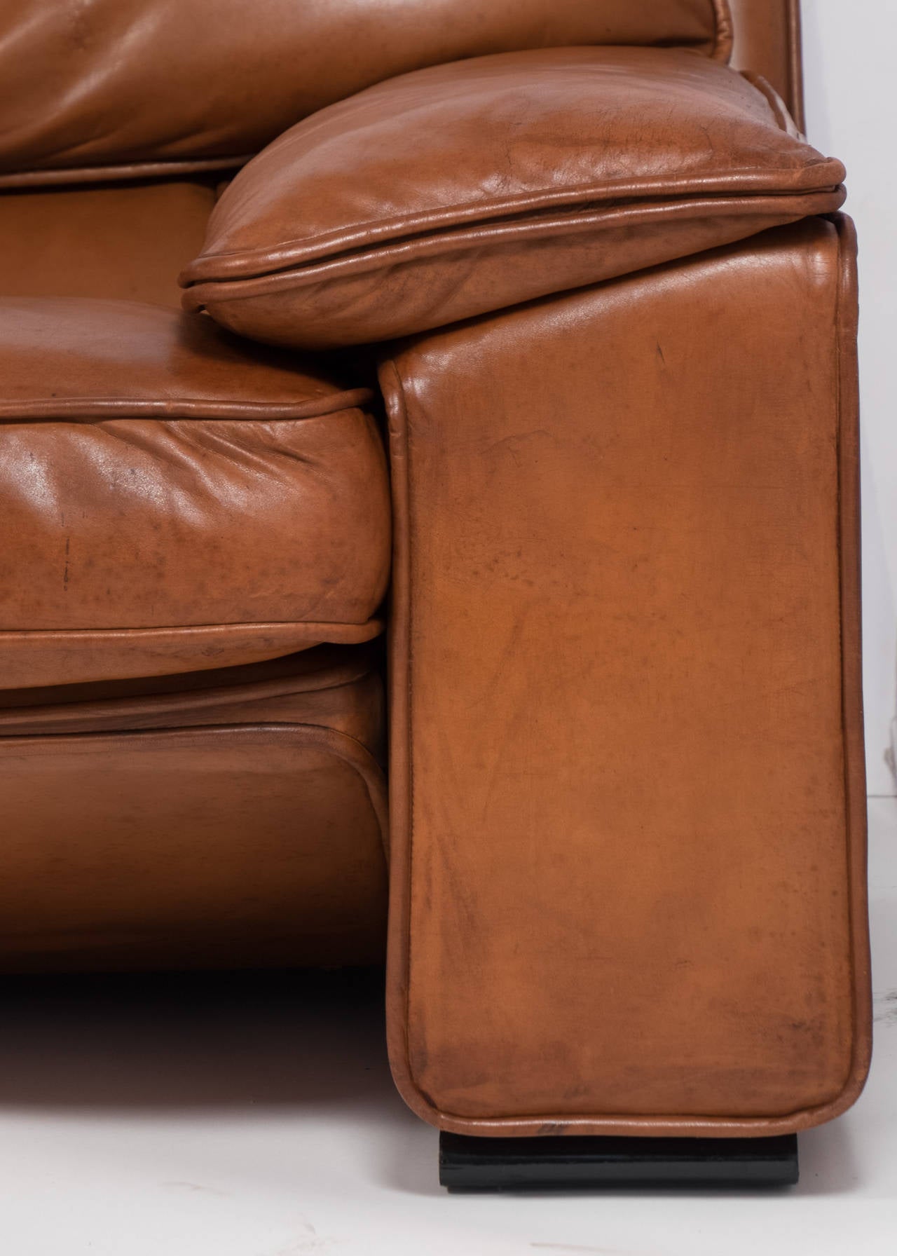 Superb Italian Vintage Leather Sofa by Ferrucio Brunati 2