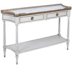 French Louis XVI Marble-Top Console Table