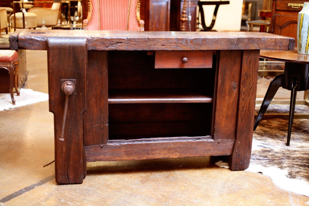1900s Chestnut Barrel Workbench