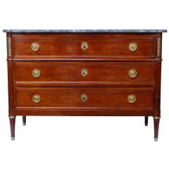 French Louis XVI Figured Mahogany Chest of Drawers