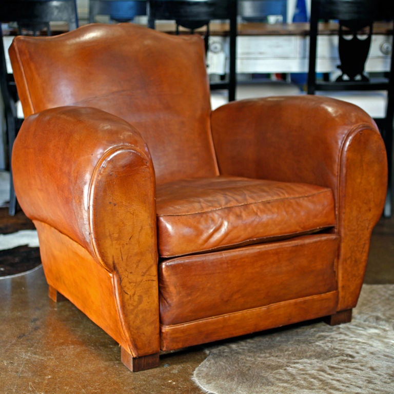 French lambskin club chairs in wonderful rare condition. Professionally reconditioned.