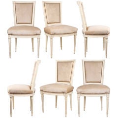 Set of 6 Louis XVI Painted Chairs