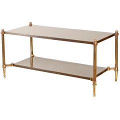 Maison Bagues Brass and Antique Glass Coffee Table