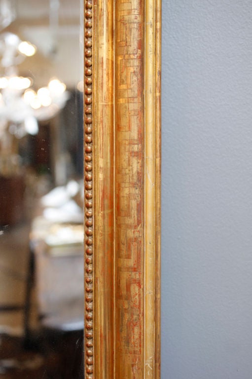 French Louis Philippe Gold-Leaf Mirror with Greek Design