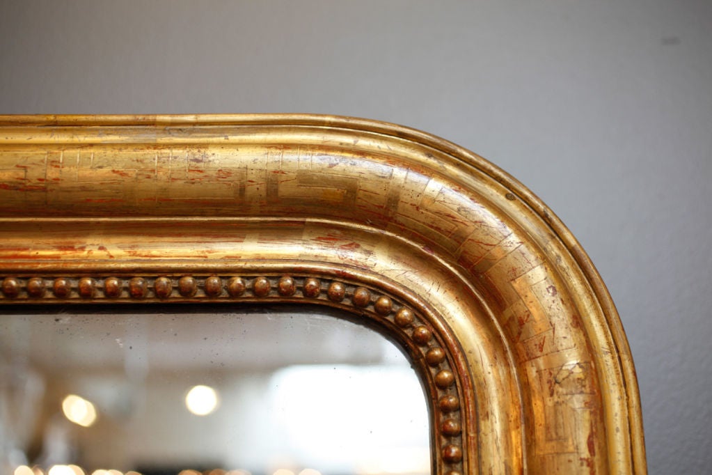 19th Century Louis Philippe Gold-Leaf Mirror with Greek Design