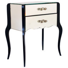 French Art Deco Mirrored Side Table