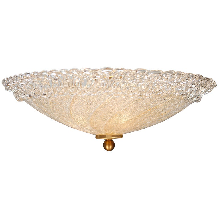Lightolier MidCentury Ceiling Fixture with Murano Glass Diffuser at