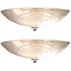 Vintage Rare Pair of Murano Glass Ceiling Fixtures