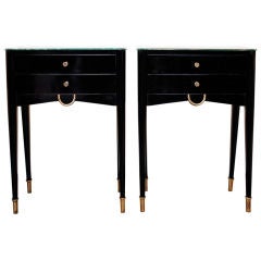 Pair of Art Deco Mirror Top Side Tables