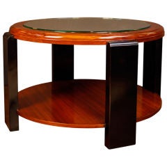 Art Deco Walnut and Mirror Coffee Table