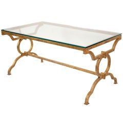 French "Arbus" style Gold leafed Iron Coffee Table
