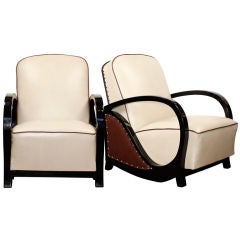 Pair of Reclining Art Deco Armchairs