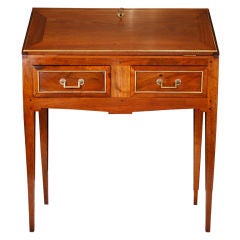 Louis XVI Solid Walnut Drop Front "Secretaire"