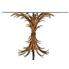 French Vintage Maison Bagues "Sheaf of Wheat" Side Table