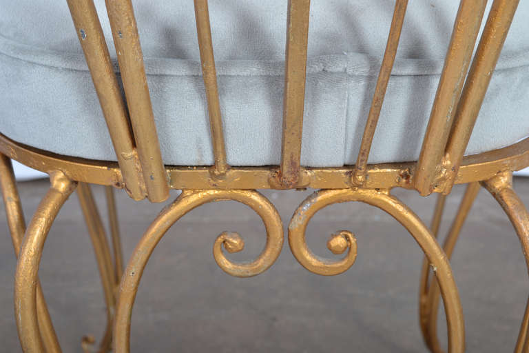 Vintage Gilt Iron Side Chair 2