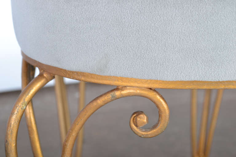 Vintage Gilt Iron Side Chair 3