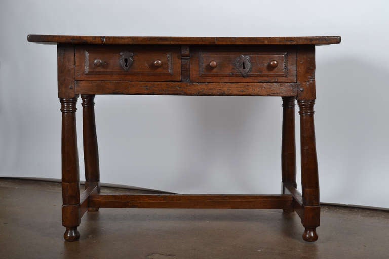 18th Century and Earlier French 17th Century Solid Walnut Writing Table