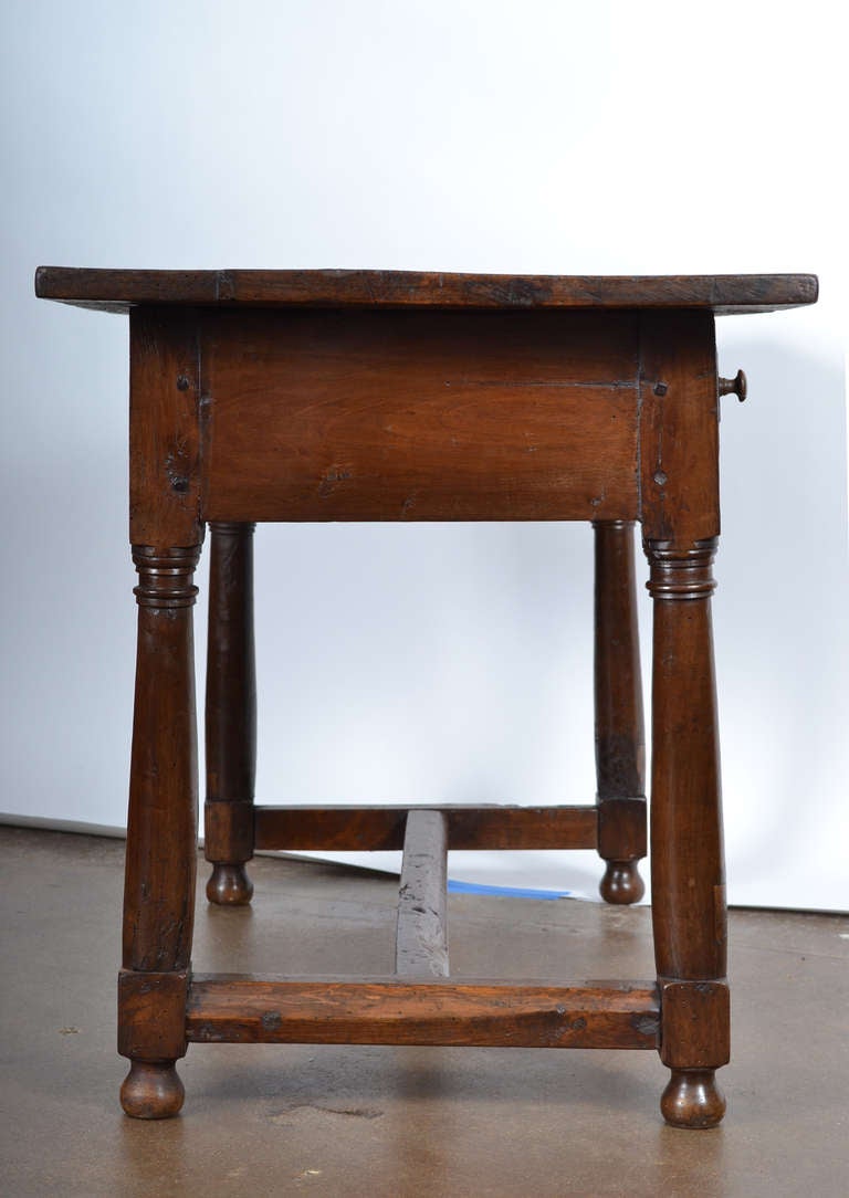 French 17th Century Solid Walnut Writing Table 1