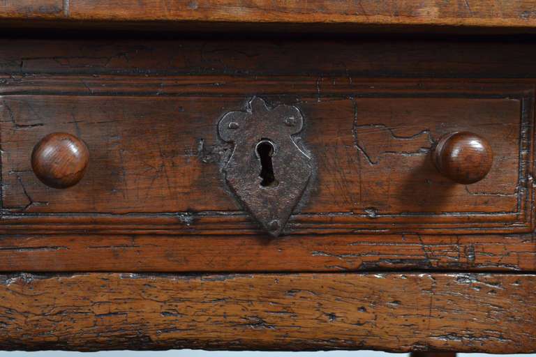 French 17th Century Solid Walnut Writing Table 4