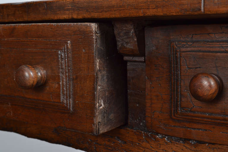 French 17th Century Solid Walnut Writing Table 5