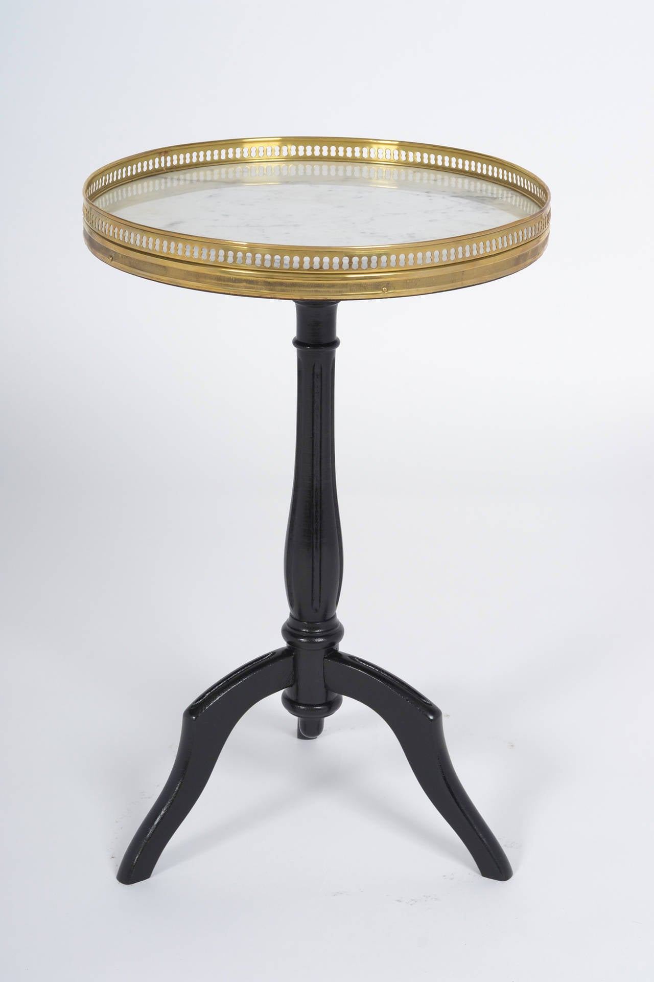 Ebonized French Louis XVI Tripod Side Table