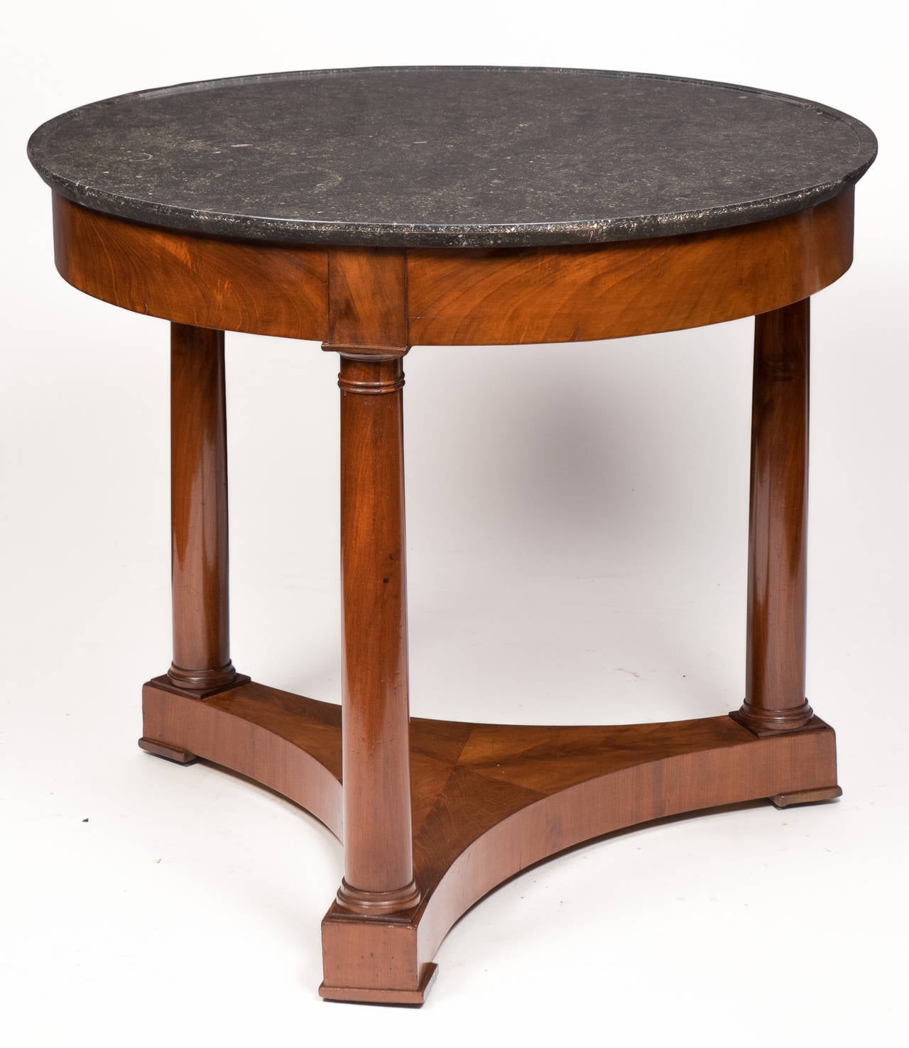 19th Century French Empire Period Marble-Top Mahogany Gueridon