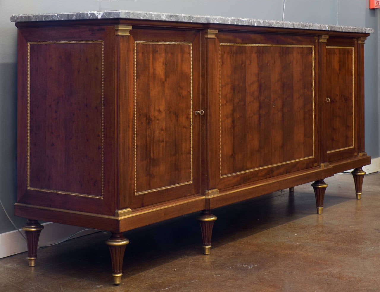 French Antique Louis XVI Mahogany Buffet In Good Condition In Austin, TX